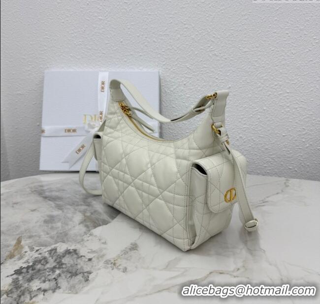 Good Taste Dior Medium D-Dream Bag in Macrocannage Lambskin M6323 White 2025