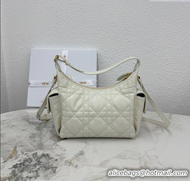 Good Taste Dior Medium D-Dream Bag in Macrocannage Lambskin M6323 White 2025