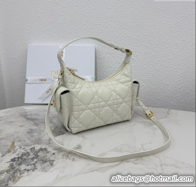 Good Taste Dior Medium D-Dream Bag in Macrocannage Lambskin M6323 White 2025
