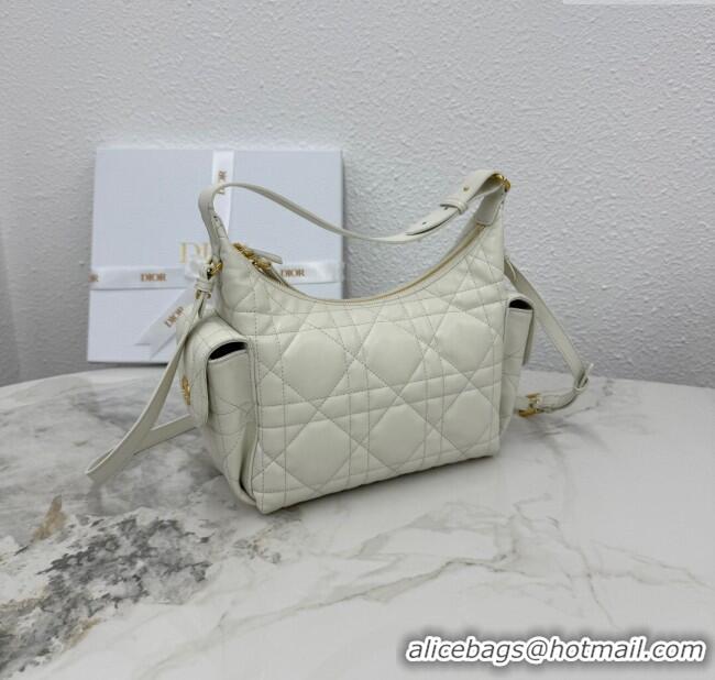 Good Taste Dior Medium D-Dream Bag in Macrocannage Lambskin M6323 White 2025
