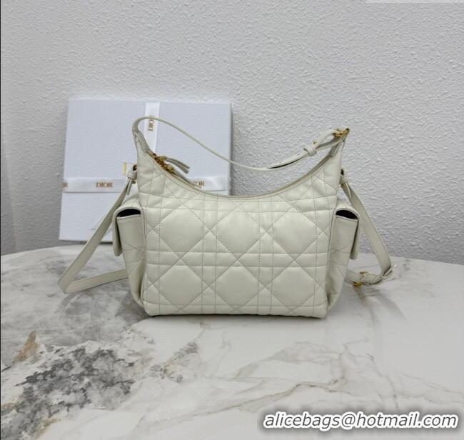 Good Taste Dior Medium D-Dream Bag in Macrocannage Lambskin M6323 White 2025