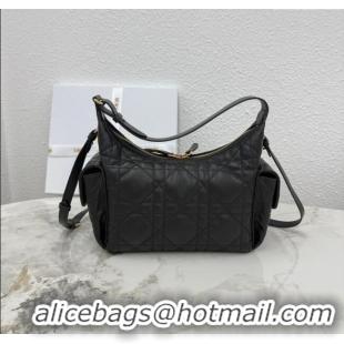 Good Quality Dior Medium D-Dream Bag in Macrocannage Lambskin M6323 Black 2025
