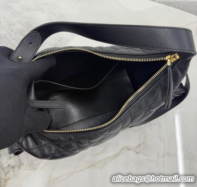 Good Quality Dior Medium D-Dream Bag in Macrocannage Lambskin M6323 Black 2025