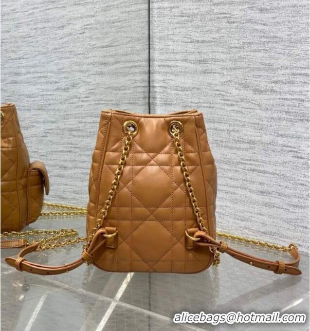 Best Quality Dior Mini Caro Multicarry Backpack Bag in Macrocannage Lambskin Gold-Tone M3375 2025