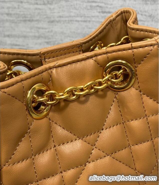 Best Quality Dior Mini Caro Multicarry Backpack Bag in Macrocannage Lambskin Gold-Tone M3375 2025