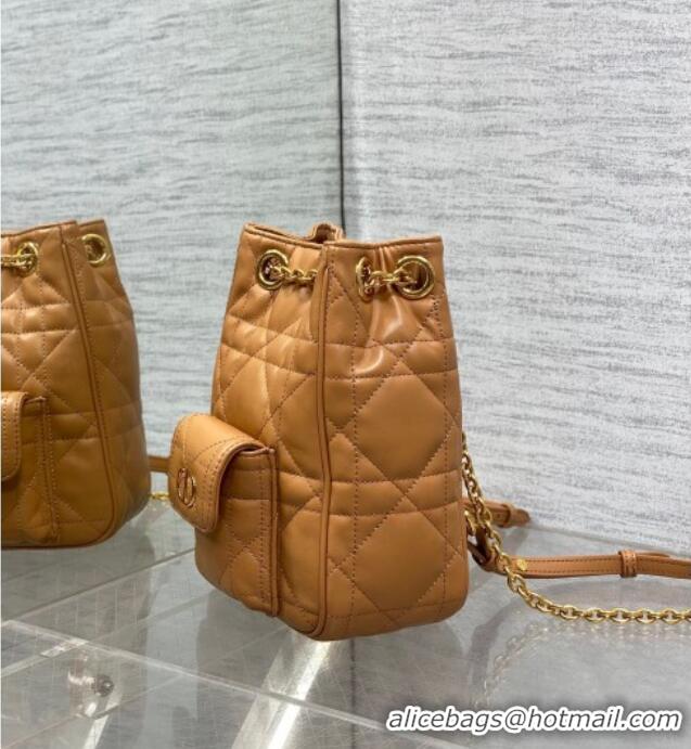 Best Quality Dior Mini Caro Multicarry Backpack Bag in Macrocannage Lambskin Gold-Tone M3375 2025
