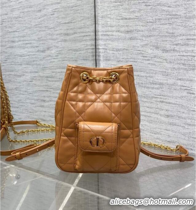 Best Quality Dior Mini Caro Multicarry Backpack Bag in Macrocannage Lambskin Gold-Tone M3375 2025
