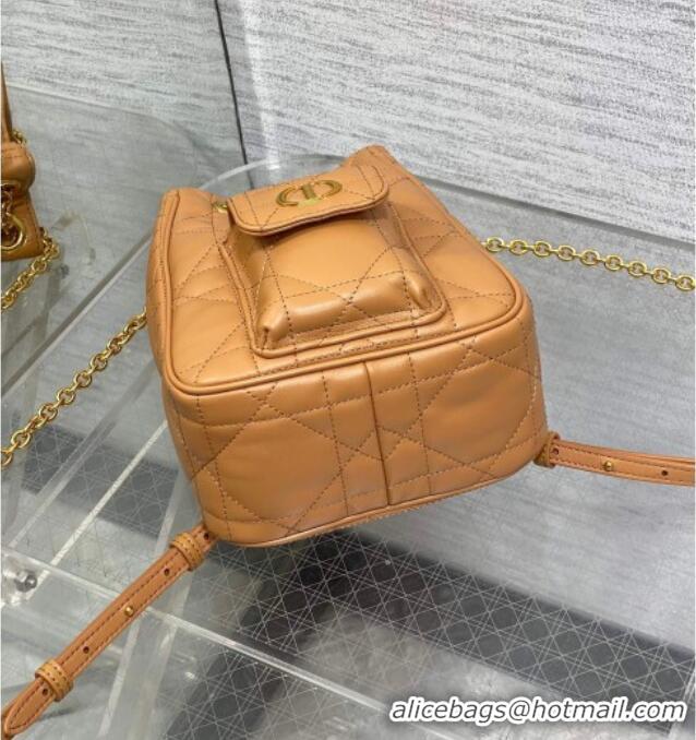 Best Quality Dior Mini Caro Multicarry Backpack Bag in Macrocannage Lambskin Gold-Tone M3375 2025