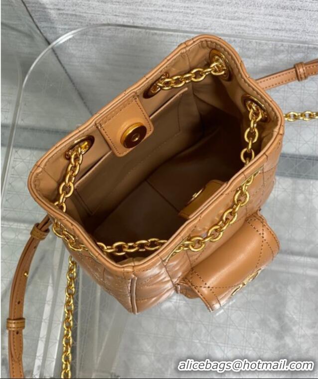 Best Quality Dior Mini Caro Multicarry Backpack Bag in Macrocannage Lambskin Gold-Tone M3375 2025