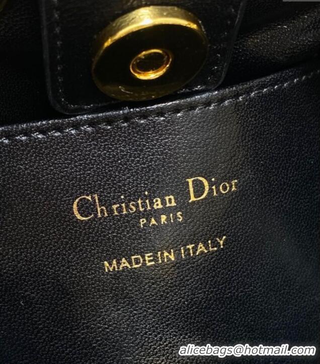 Popular Style Dior Mini Caro Multicarry Backpack Bag in Macrocannage Lambskin M3375 Black 2025