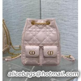Promotional Dior Medium Caro Multicarry Backpack Bag in Macrocannage Lambskin M3375 Powder Pink 2025