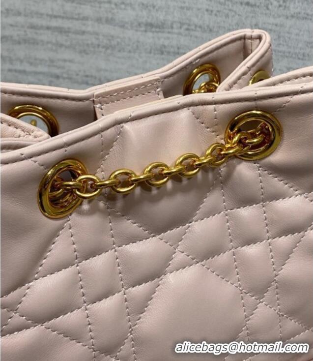 Promotional Dior Medium Caro Multicarry Backpack Bag in Macrocannage Lambskin M3375 Powder Pink 2025