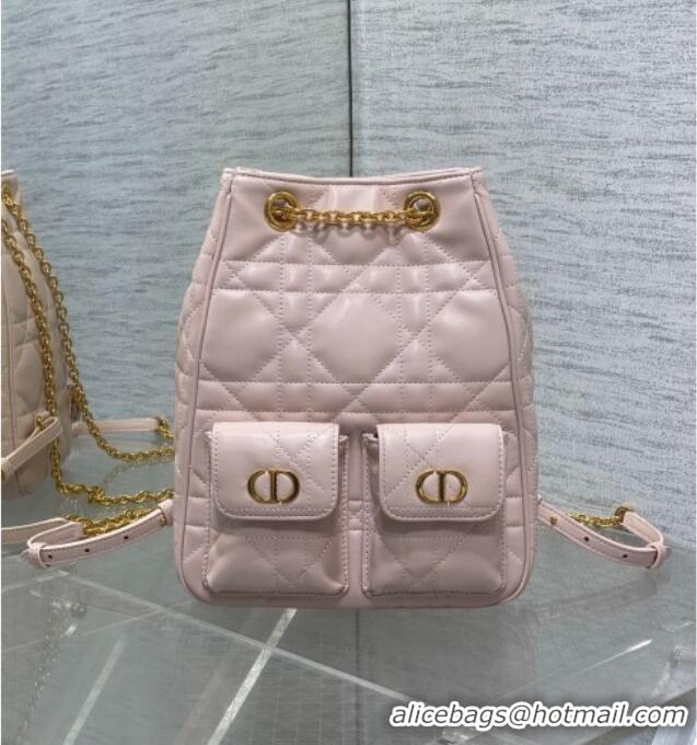 Promotional Dior Medium Caro Multicarry Backpack Bag in Macrocannage Lambskin M3375 Powder Pink 2025
