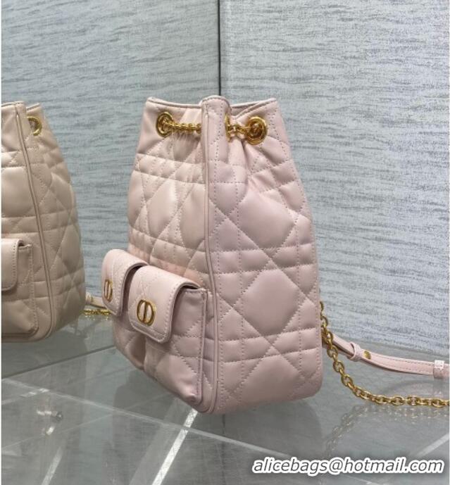 Promotional Dior Medium Caro Multicarry Backpack Bag in Macrocannage Lambskin M3375 Powder Pink 2025