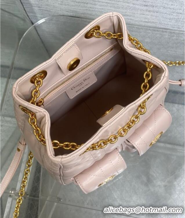Promotional Dior Medium Caro Multicarry Backpack Bag in Macrocannage Lambskin M3375 Powder Pink 2025