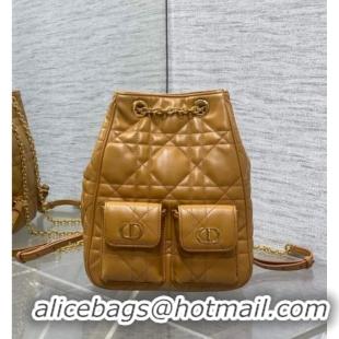 Best Quality Dior Medium Caro Multicarry Backpack Bag in Macrocannage Lambskin Gold-Tone M3375 2025