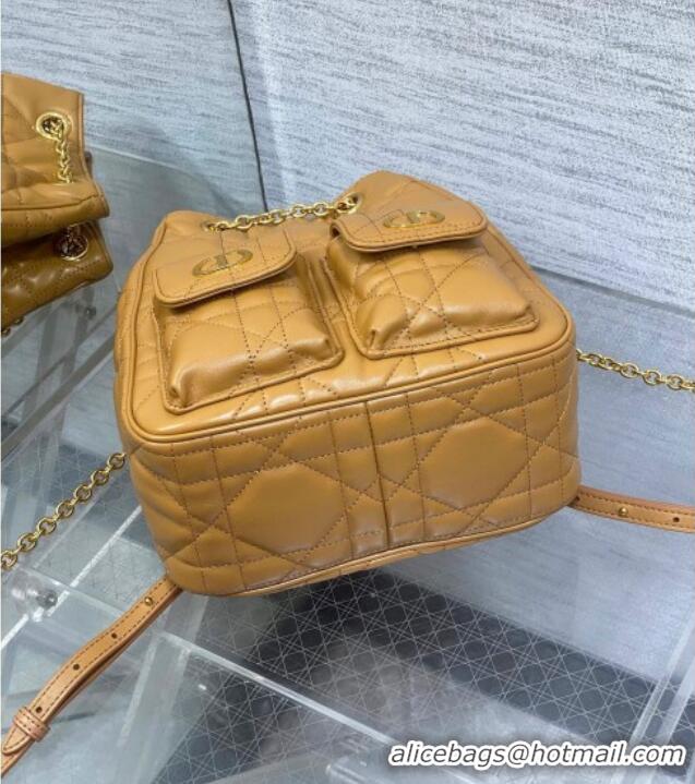 Best Quality Dior Medium Caro Multicarry Backpack Bag in Macrocannage Lambskin Gold-Tone M3375 2025