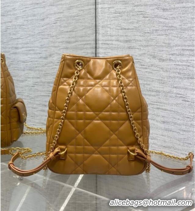 Best Quality Dior Medium Caro Multicarry Backpack Bag in Macrocannage Lambskin Gold-Tone M3375 2025