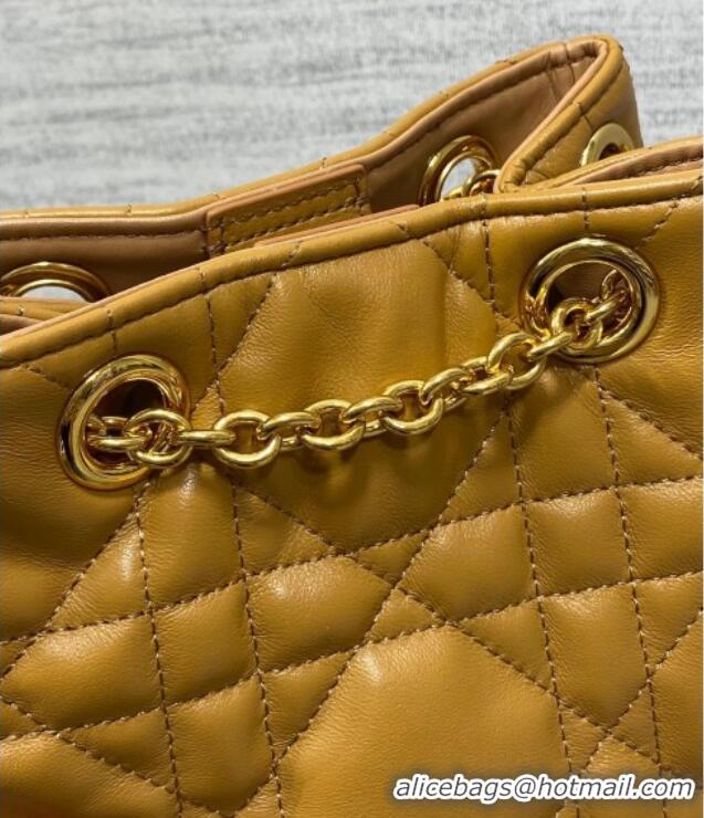 Best Quality Dior Medium Caro Multicarry Backpack Bag in Macrocannage Lambskin Gold-Tone M3375 2025