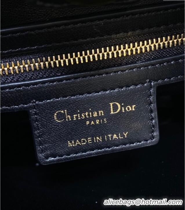 Grade Quality Dior Medium Caro Multicarry Backpack Bag in Macrocannage Lambskin M3375 Black 2025