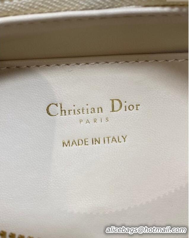 Buy Fashionable Dior Miss Caro Diorling Mini Bag with Chain in Macrocannage Lambskin M6285 White 2025