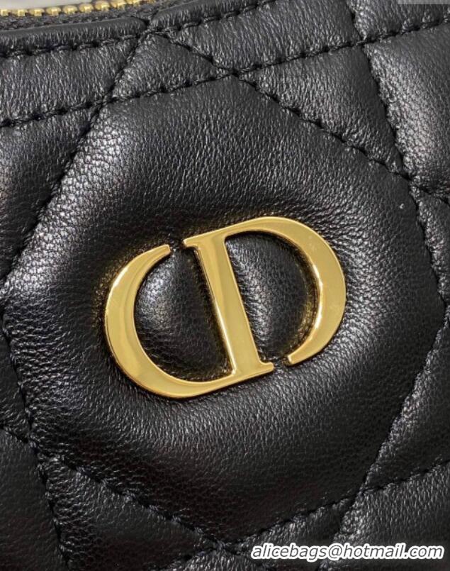 Best Product Dior Miss Caro Diorling Mini Bag with Chain in Macrocannage Lambskin M6285 Black 2025