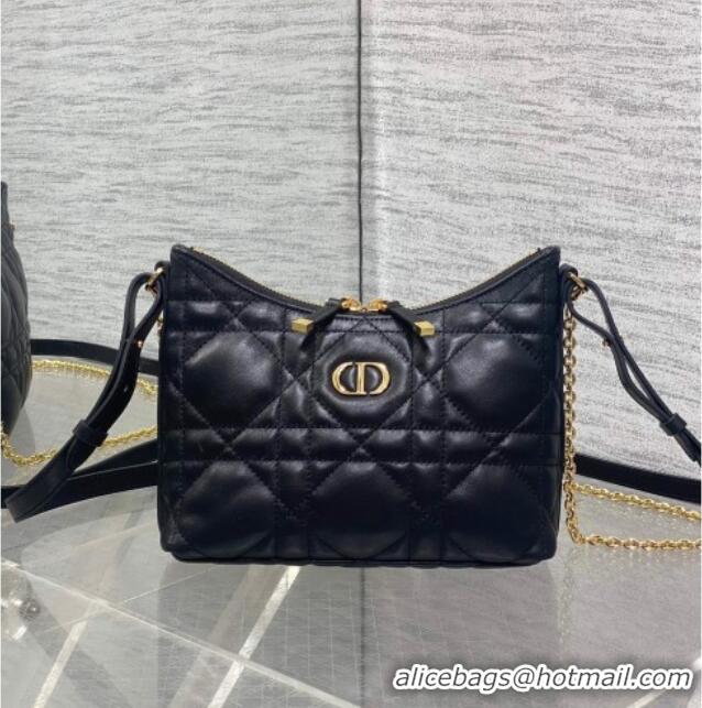 Best Product Dior Miss Caro Diorling Mini Bag with Chain in Macrocannage Lambskin M6285 Black 2025