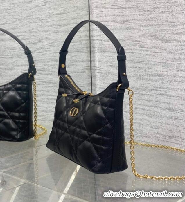 Best Product Dior Miss Caro Diorling Mini Bag with Chain in Macrocannage Lambskin M6285 Black 2025
