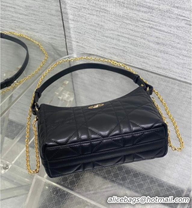 Best Product Dior Miss Caro Diorling Mini Bag with Chain in Macrocannage Lambskin M6285 Black 2025