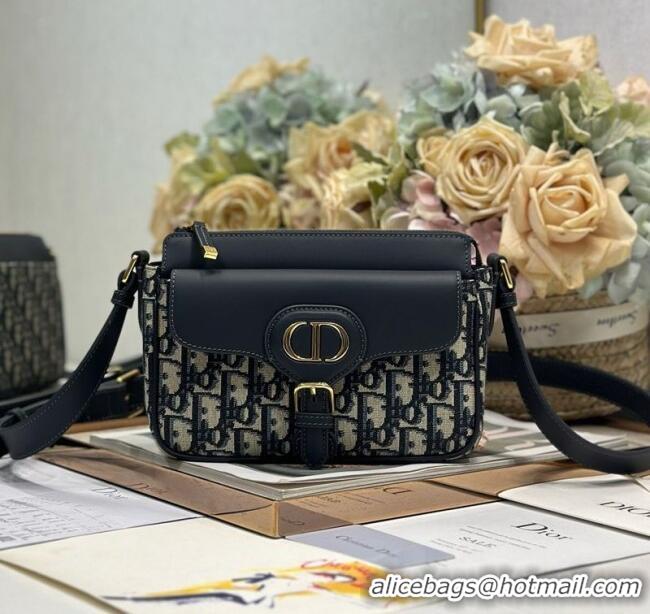 Discount Dior Small 30 Montaigne Pocket Bag in Oblique Jacquard and Smooth Calfskin 6027 Blue 2025
