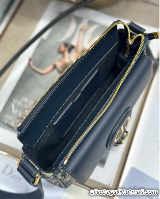 Discount Dior Small 30 Montaigne Pocket Bag in Oblique Jacquard and Smooth Calfskin 6027 Blue 2025