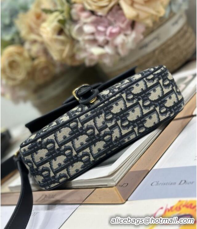 Discount Dior Small 30 Montaigne Pocket Bag in Oblique Jacquard and Smooth Calfskin 6027 Blue 2025