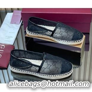 Purchase Gucci GG Strass Mesh Espadrilles Flat Black 2025 GG082805