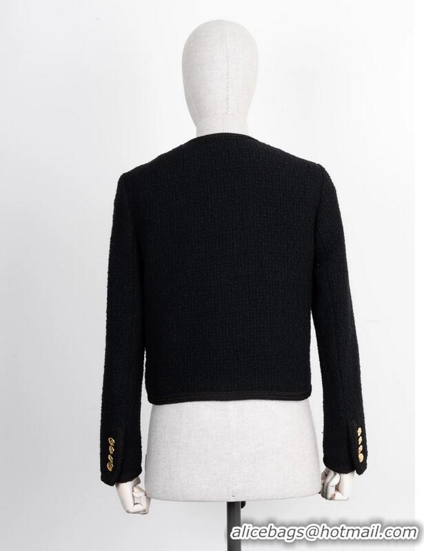 Traditional Specials Celine Chasseur Jacket In Boucle Tweed C8655 Black