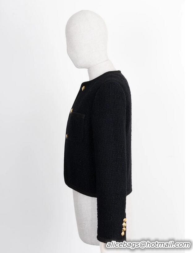 Traditional Specials Celine Chasseur Jacket In Boucle Tweed C8655 Black