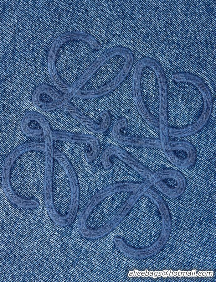 Famous Brand Lowe Anagram Wide-Leg-Logo-Embroidered Jeans L1269 Blue 2025