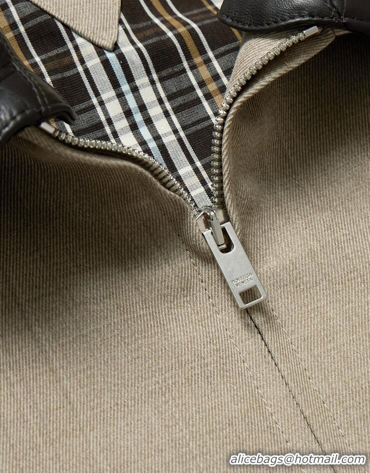 Well Crafted Bottega Veneta Intrecciato Leather-Trimmed Wool-Twill Blouson Jacket B8712 2025