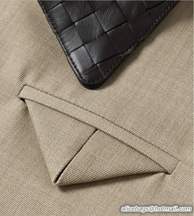 Well Crafted Bottega Veneta Intrecciato Leather-Trimmed Wool-Twill Blouson Jacket B8712 2025
