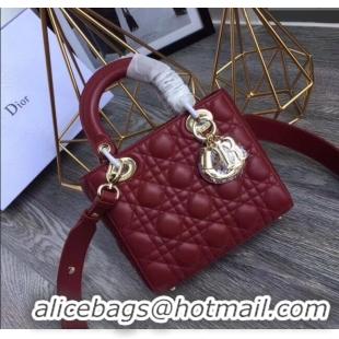Inexpensive Dior Small Lady Dior My ABCDior Bag in Cannage Lambskin M0532 Burgundy/Gold 2025