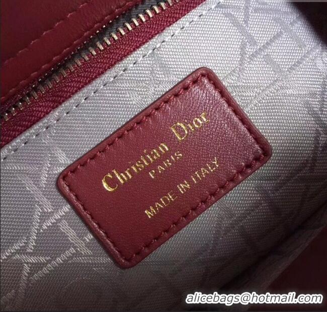 Inexpensive Dior Small Lady Dior My ABCDior Bag in Cannage Lambskin M0532 Burgundy/Gold 2025