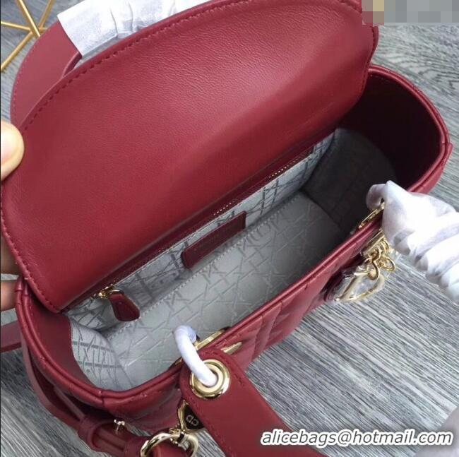 Inexpensive Dior Small Lady Dior My ABCDior Bag in Cannage Lambskin M0532 Burgundy/Gold 2025