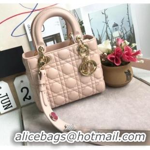 Best Product Dior Small Lady Dior My ABCDior Bag in Cannage Lambskin M0532 Nude Pink 2025