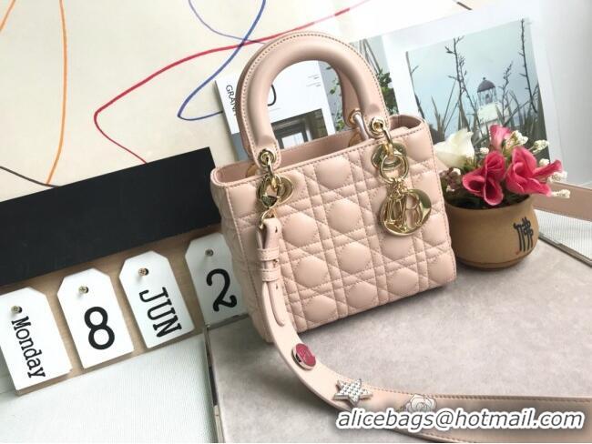 Best Product Dior Small Lady Dior My ABCDior Bag in Cannage Lambskin M0532 Nude Pink 2025