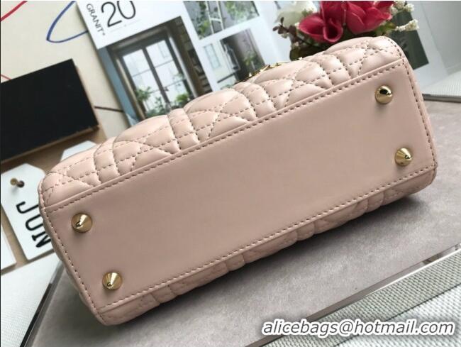 Best Product Dior Small Lady Dior My ABCDior Bag in Cannage Lambskin M0532 Nude Pink 2025