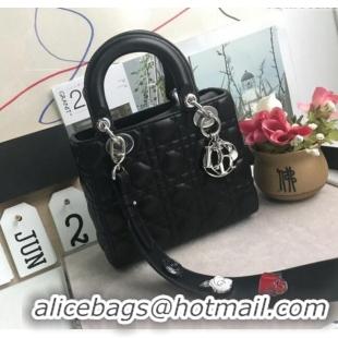 Well Crafted Dior Small Lady Dior My ABCDior Bag in Cannage Lambskin M0532 Black/Silver 2025