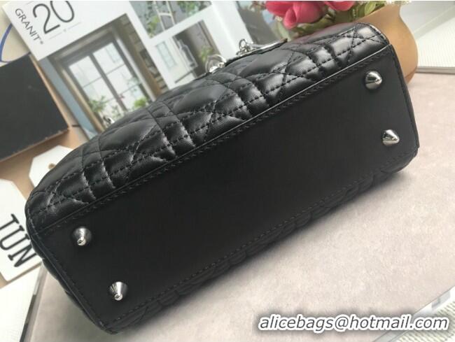 Well Crafted Dior Small Lady Dior My ABCDior Bag in Cannage Lambskin M0532 Black/Silver 2025
