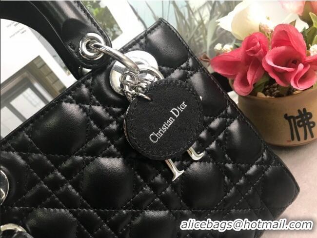 Well Crafted Dior Small Lady Dior My ABCDior Bag in Cannage Lambskin M0532 Black/Silver 2025