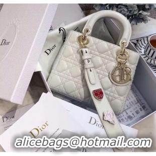 Best Price Dior Small Lady Dior My ABCDior Bag in Cannage Lambskin M0532 White 2025