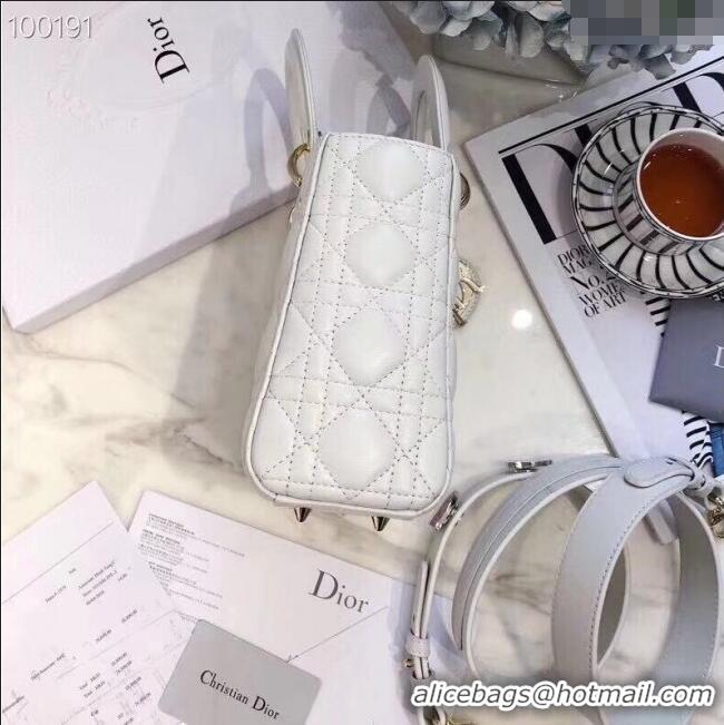 Best Price Dior Small Lady Dior My ABCDior Bag in Cannage Lambskin M0532 White 2025