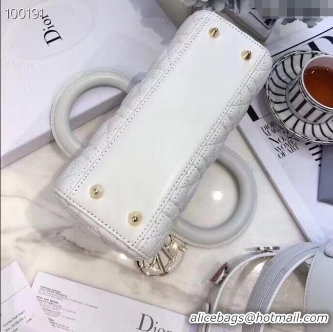 Best Price Dior Small Lady Dior My ABCDior Bag in Cannage Lambskin M0532 White 2025